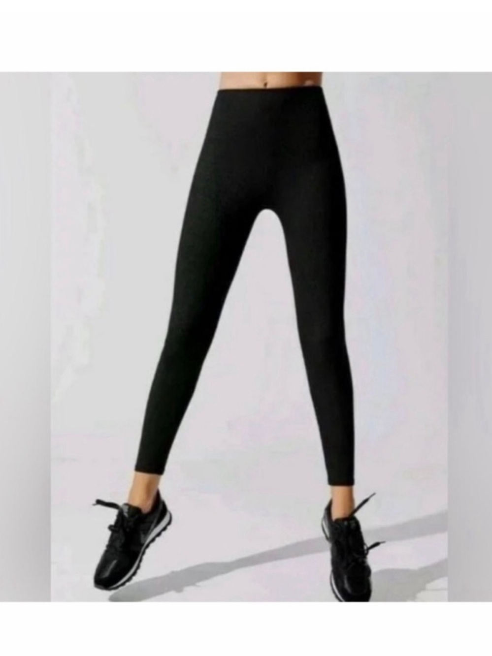 Carbon 38 black ribbed high rise waist leggings XS